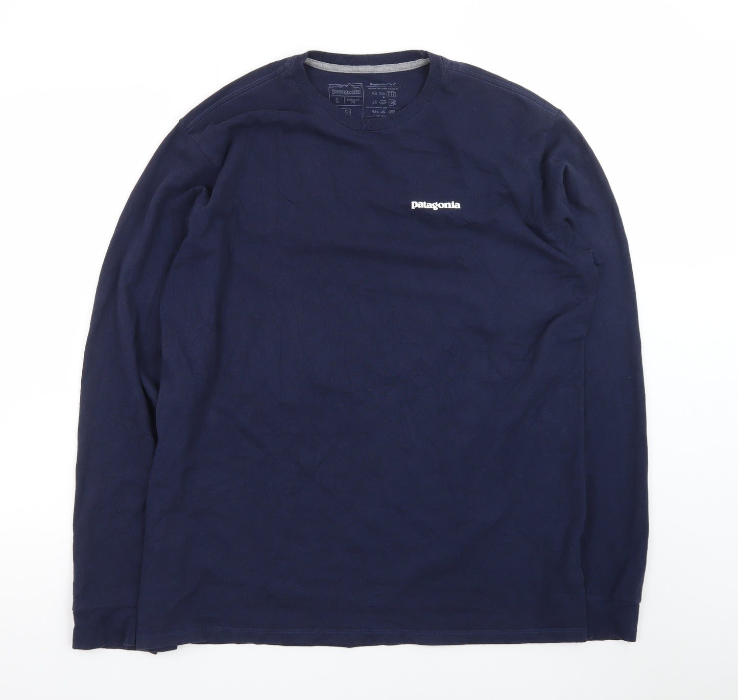 Patagonia Men’s Blue Long Sleeve Crew Neck Regular Fit T-Shirt Size L