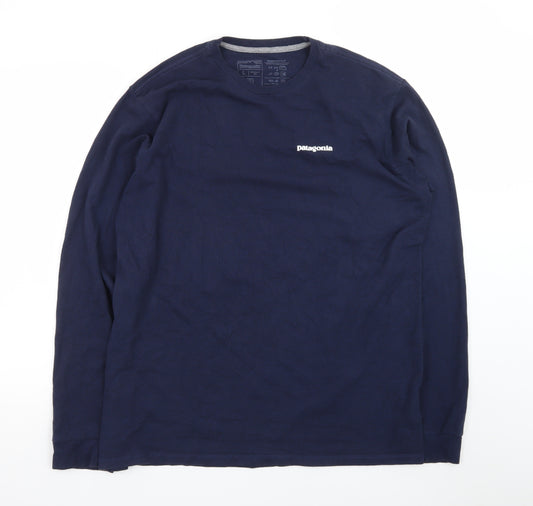Patagonia Men’s Blue Long Sleeve Crew Neck Regular Fit T-Shirt Size L