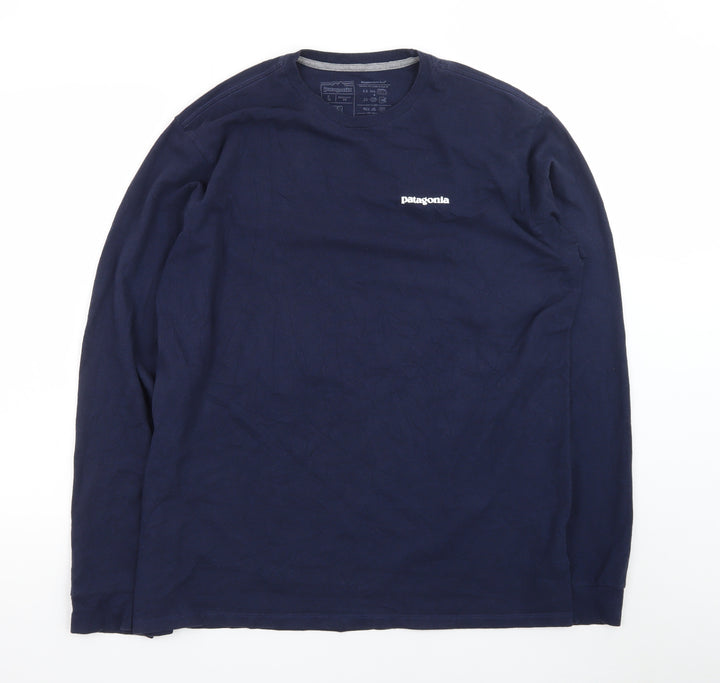 Patagonia Men’s Blue Long Sleeve Crew Neck Regular Fit T-Shirt Size L