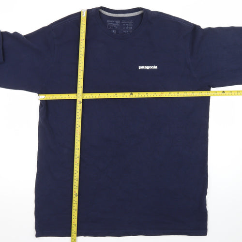Patagonia Men’s Blue Long Sleeve Crew Neck Regular Fit T-Shirt Size L