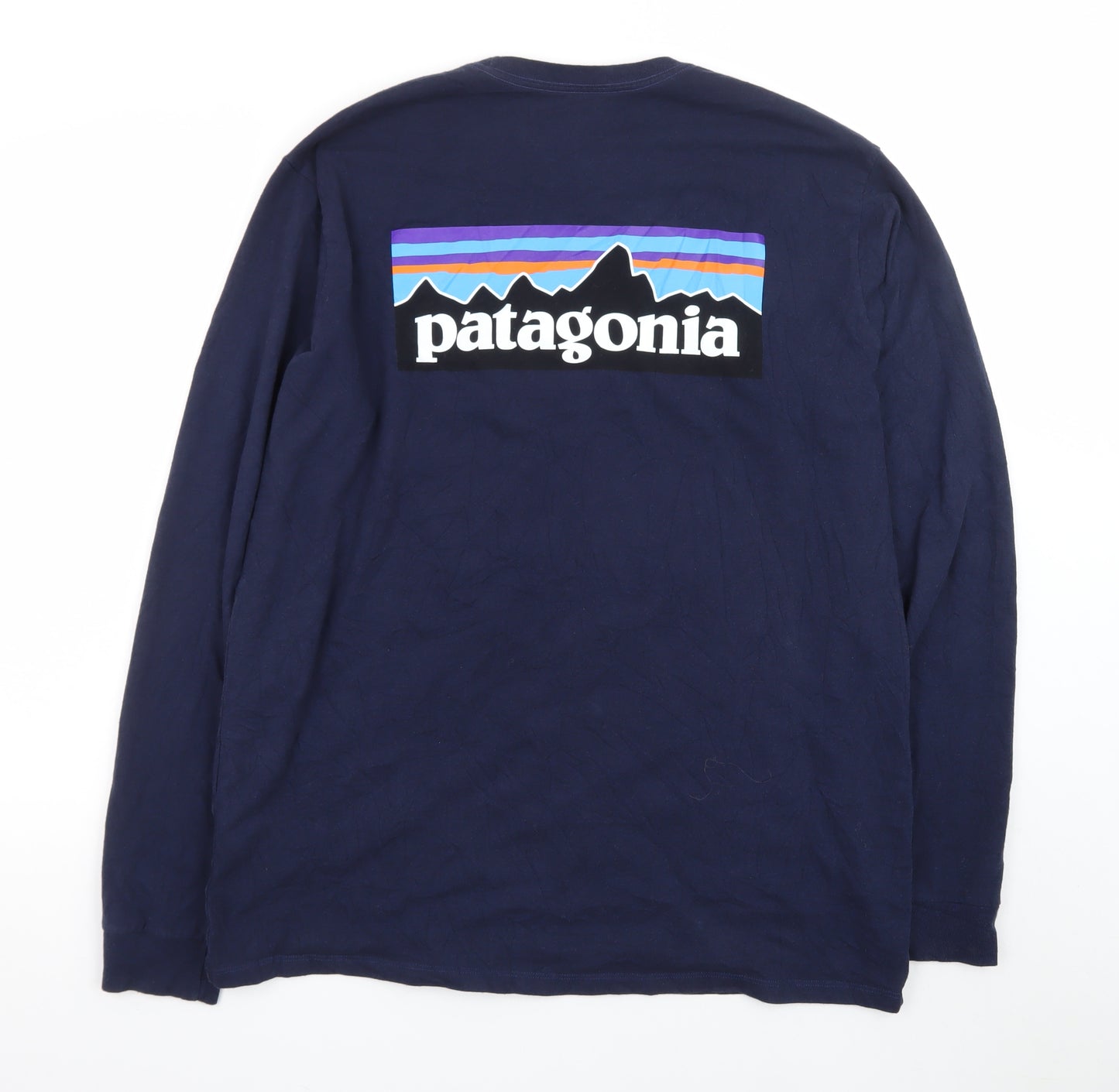 Patagonia Men’s Blue Long Sleeve Crew Neck Regular Fit T-Shirt Size L