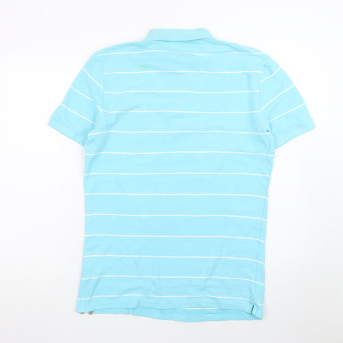 Calvin Klein Men’s Blue Striped Polo Shirt Size M Cotton Blend