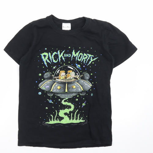 Rick and Morty Men’s Black Small Graphic Print T-Shirt