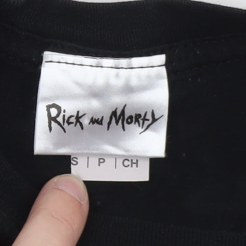 Rick and Morty Men’s Black Small Graphic Print T-Shirt