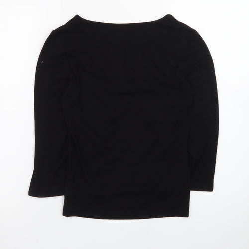 Next Women's Black Viscose Wrap Blouse UK 10 Long Sleeve