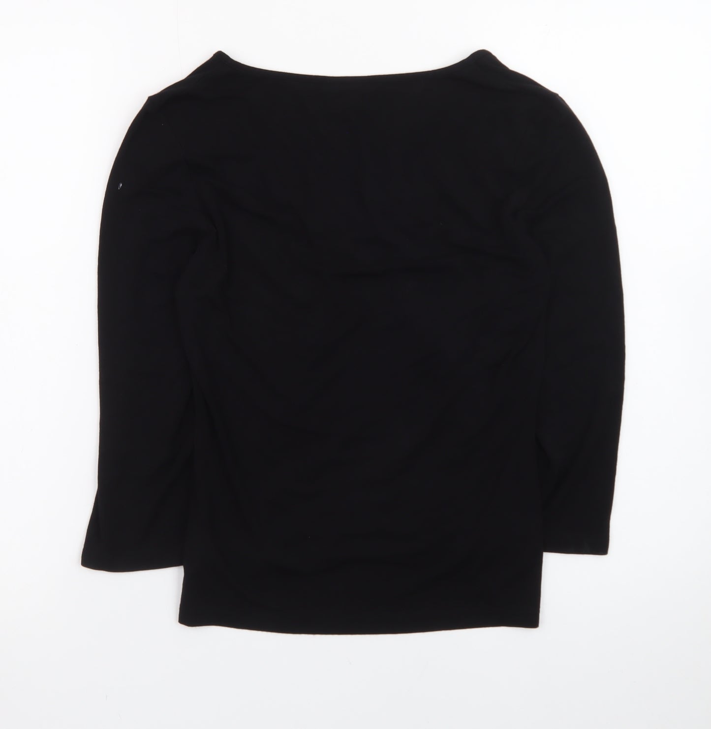 Next Women's Black Viscose Wrap Blouse UK 10 Long Sleeve