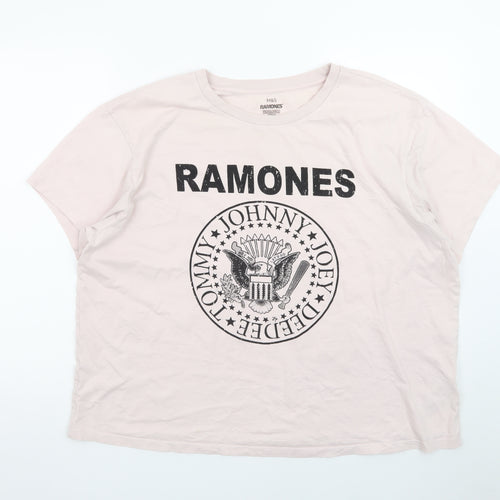 Marks and Spencer Unisex Pink Ramones Band Graphic T-Shirt Size 22