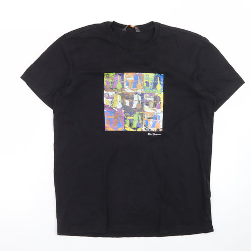 Ben Sherman Men's Black Medium Retro Graphic Print T-Shirt