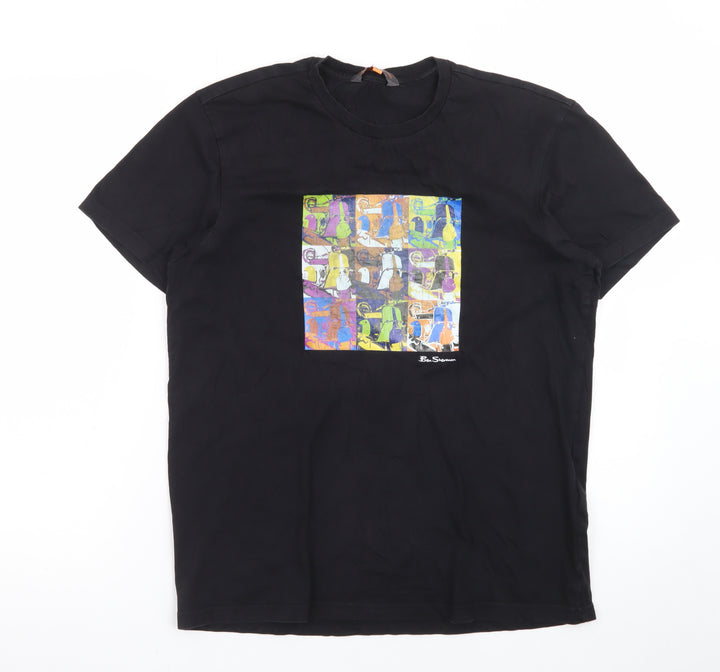 Ben Sherman Men's Black Medium Retro Graphic Print T-Shirt