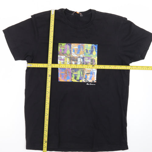 Ben Sherman Men's Black Medium Retro Graphic Print T-Shirt
