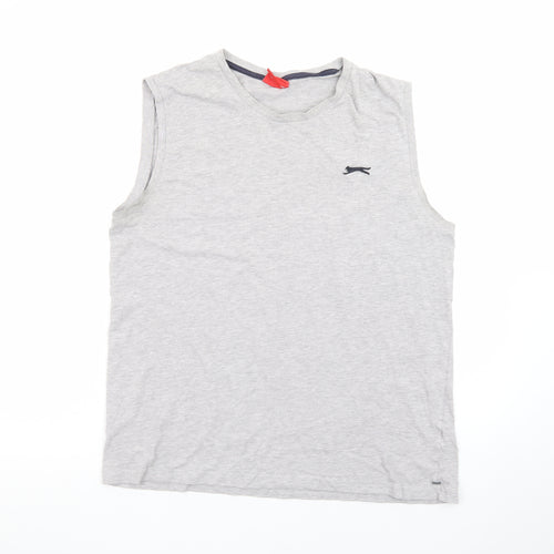 Slazenger Men’s Grey Sleeveless Crew Neck T-Shirt Size L