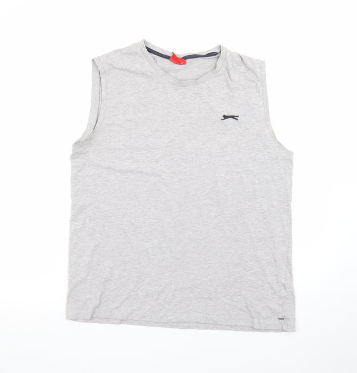 Slazenger Men’s Grey Sleeveless Crew Neck T-Shirt Size L
