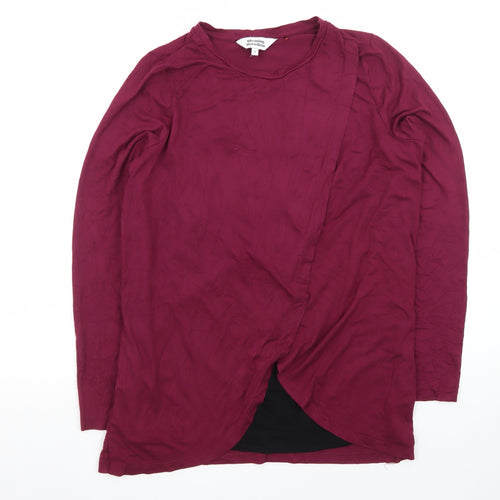 Blooming Marvellous Women's Red Wrap Long Sleeve Blouse Size S