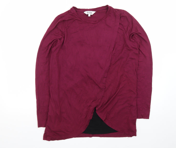 Blooming Marvellous Women's Red Wrap Long Sleeve Blouse Size S
