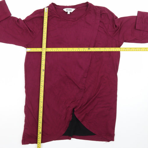 Blooming Marvellous Women's Red Wrap Long Sleeve Blouse Size S