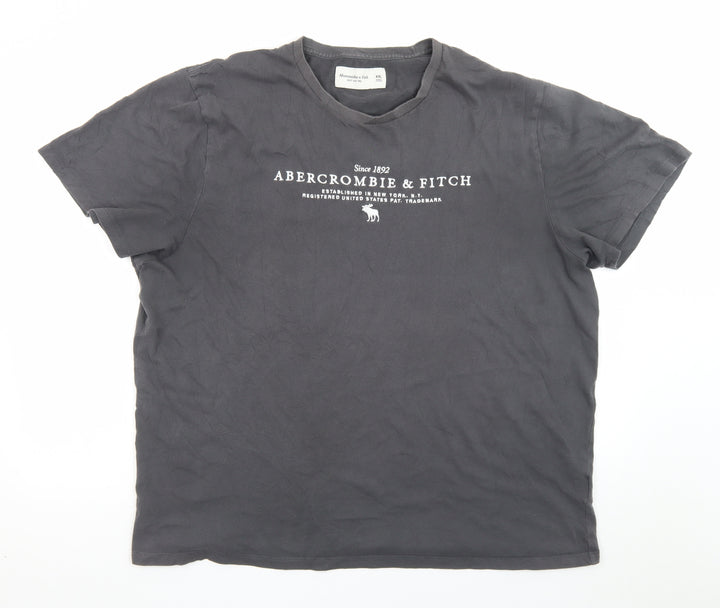 Abercrombie & Fitch Men's Black XXL Soft Crew Neck Graphic T-Shirt