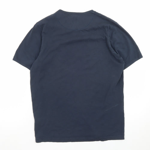 Pretty Green Men's Blue Union Jack Logo T-Shirt Size M Regular Fit