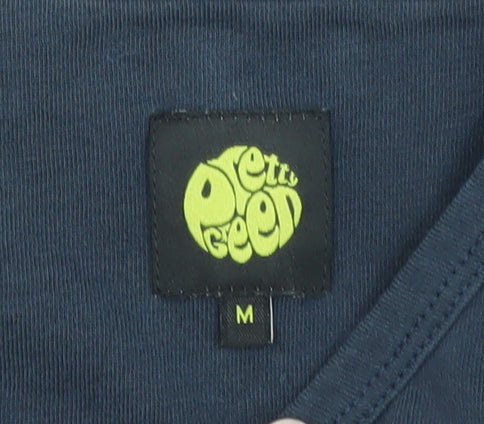 Pretty Green Men's Blue Union Jack Logo T-Shirt Size M Regular Fit