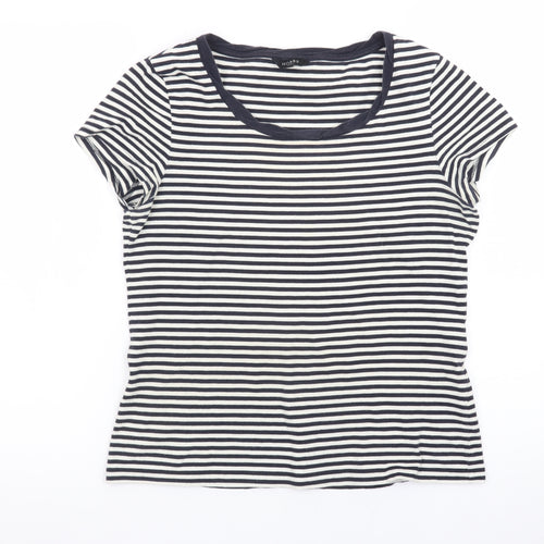 Hobbs Women's Blue Striped Cotton Jersey T-Shirt Size M