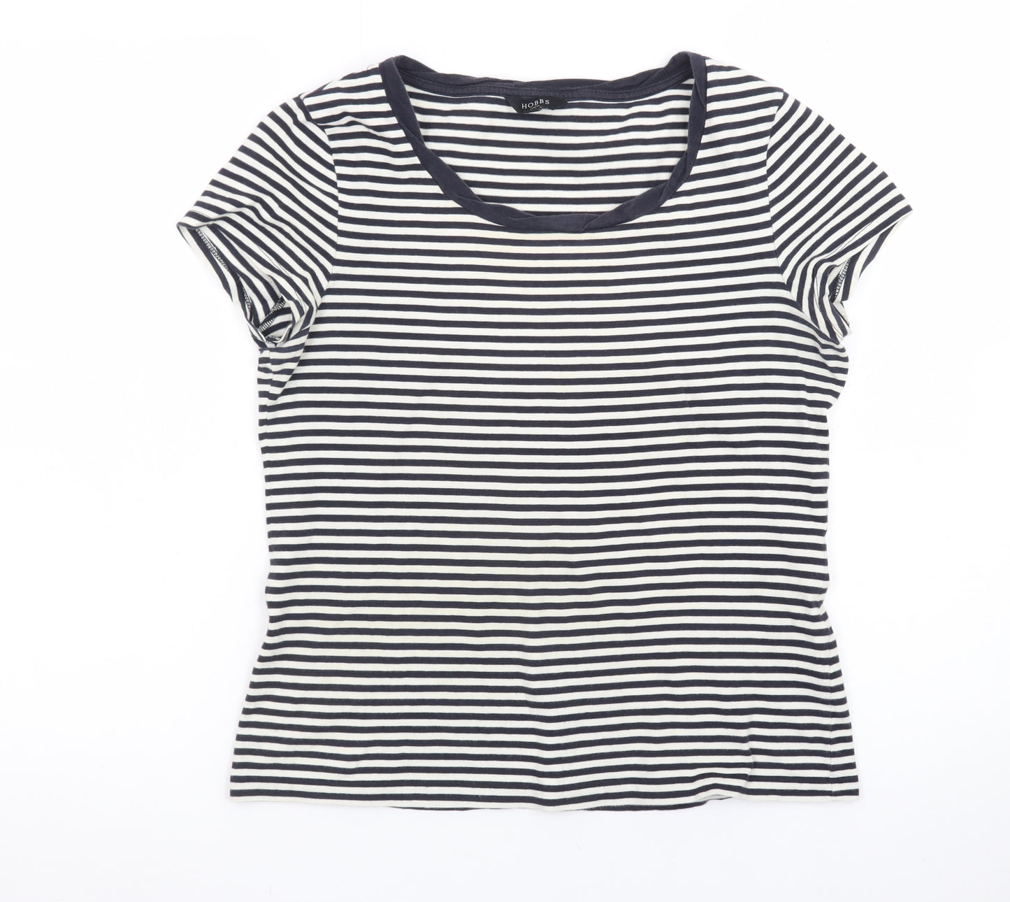 Hobbs Women's Blue Striped Cotton Jersey T-Shirt Size M