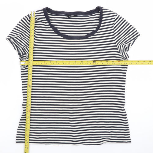 Hobbs Women's Blue Striped Cotton Jersey T-Shirt Size M