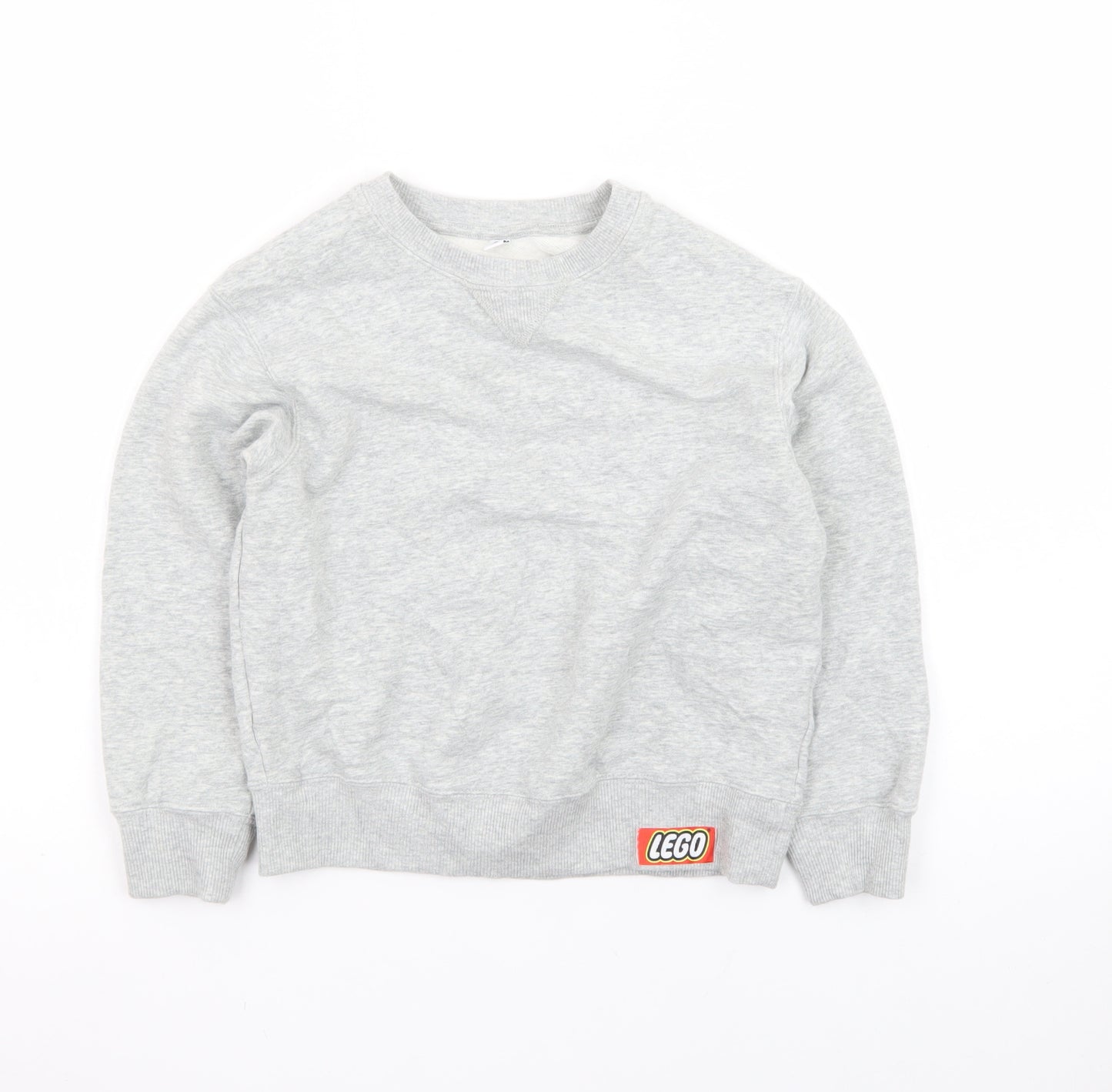 Uniqlo Boys Grey Cotton Sweatshirt 5-6 Years LEGO Logo Crew Neck