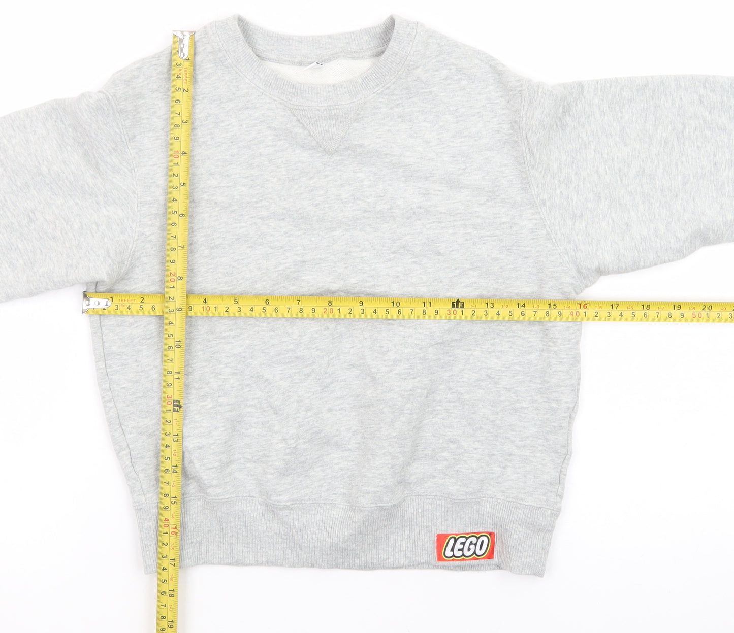 Uniqlo Boys Grey Cotton Sweatshirt 5-6 Years LEGO Logo Crew Neck