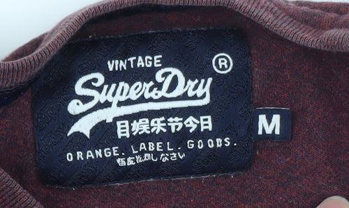 Superdry Men's Red Long Sleeve Vintage Crew Neck T-Shirt - Size M