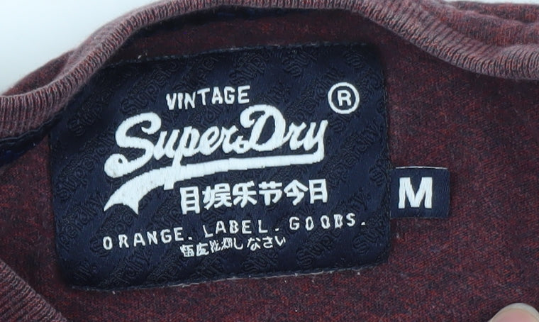 Superdry Men's Red Long Sleeve Vintage Crew Neck T-Shirt - Size M
