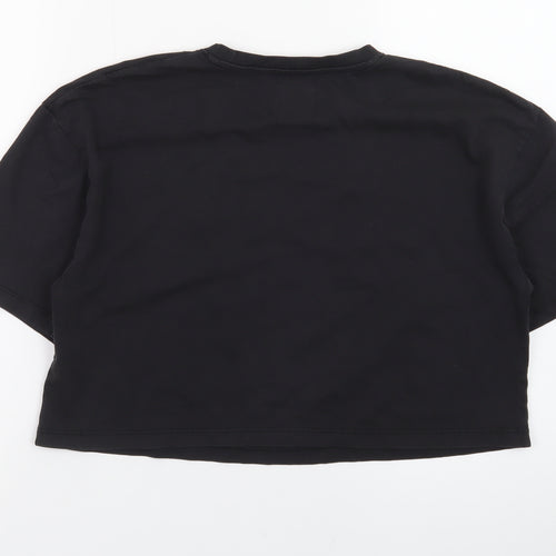 Primark Women Black Cropped Mickey & Minnie Cotton T-Shirt XS