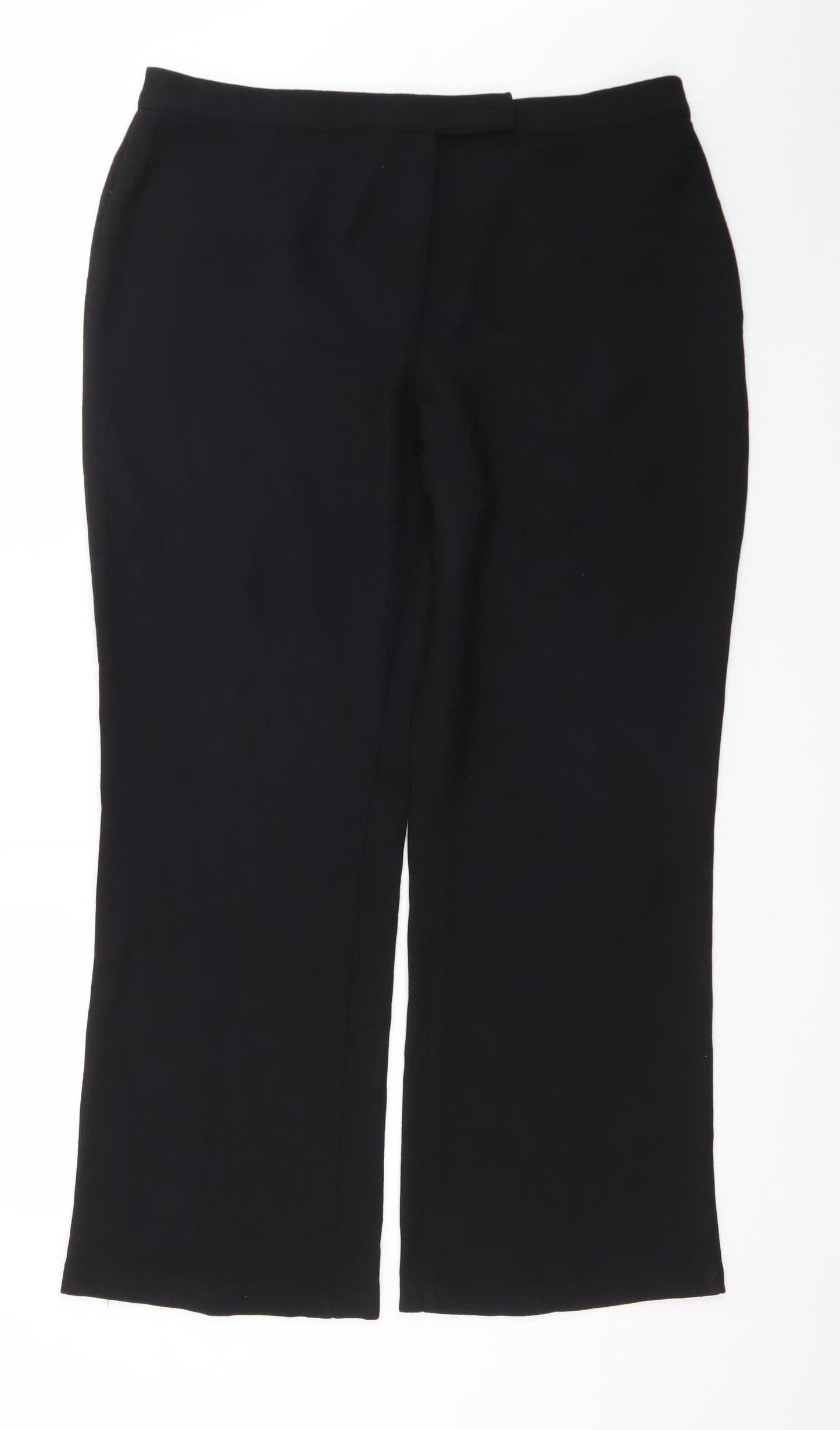 Marks and Spencer Women’s Black Size 18 Straight Leg Stretch Trousers