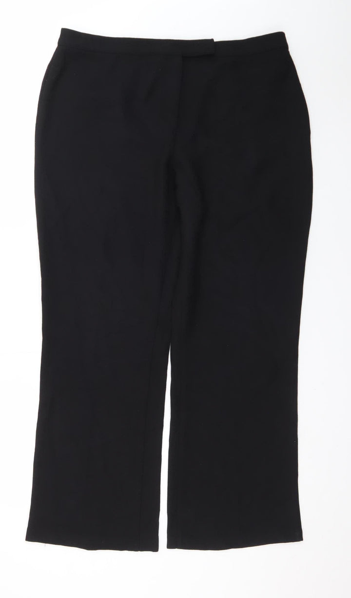 Marks and Spencer Women’s Black Size 18 Straight Leg Stretch Trousers