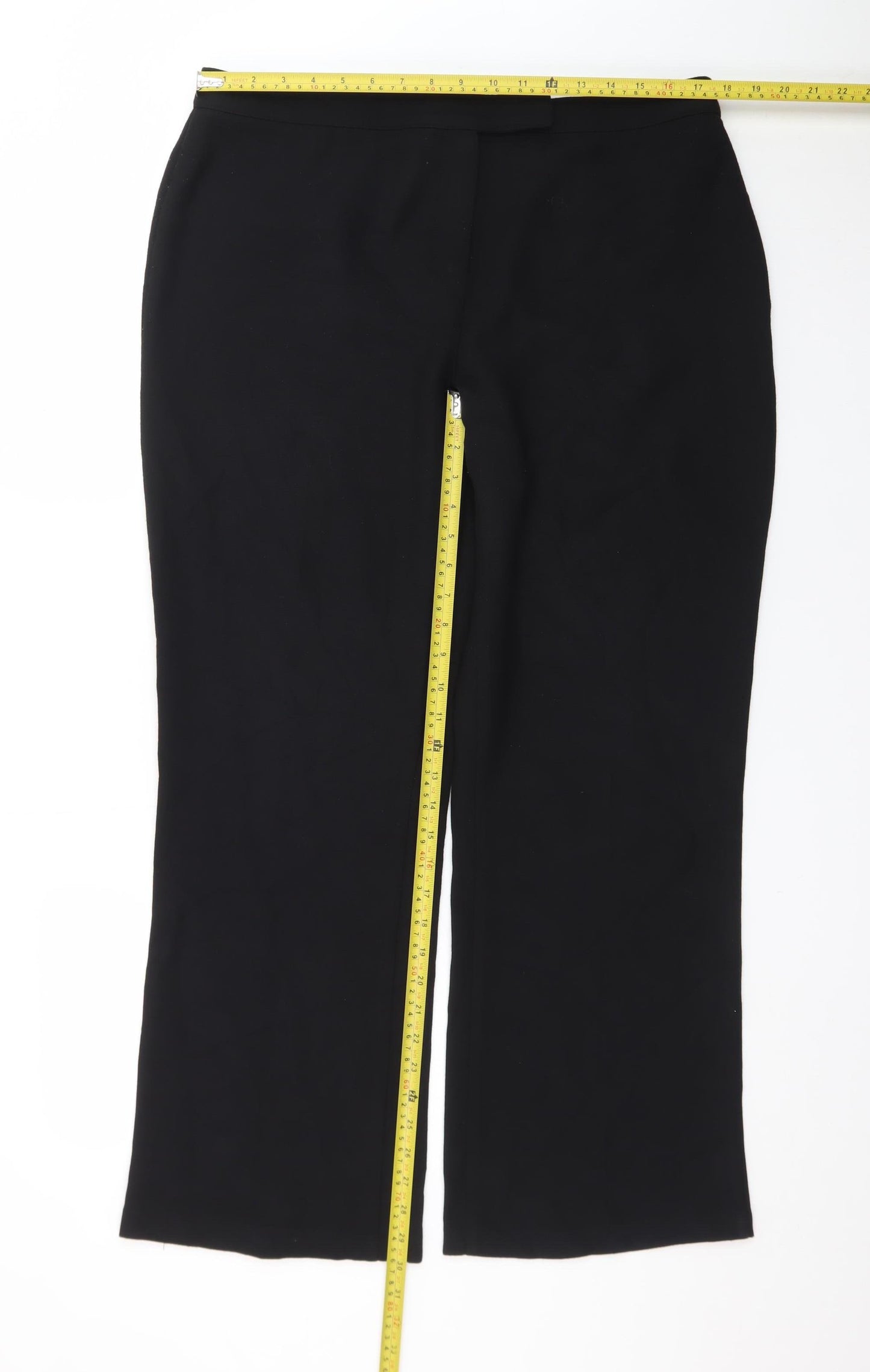 Marks and Spencer Women’s Black Size 18 Straight Leg Stretch Trousers