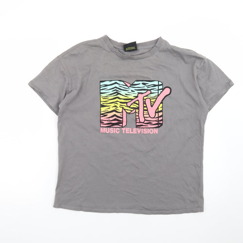 George Women Grey MTV Graphic Short Sleeve T-Shirt Size 12
