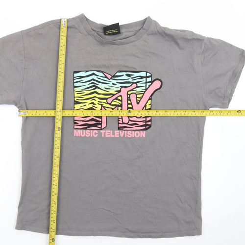 George Women Grey MTV Graphic Short Sleeve T-Shirt Size 12