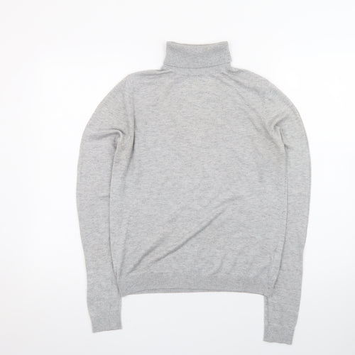 Oliver Bonas Women’s Grey Wool Blend Roll Neck Jumper Size 12
