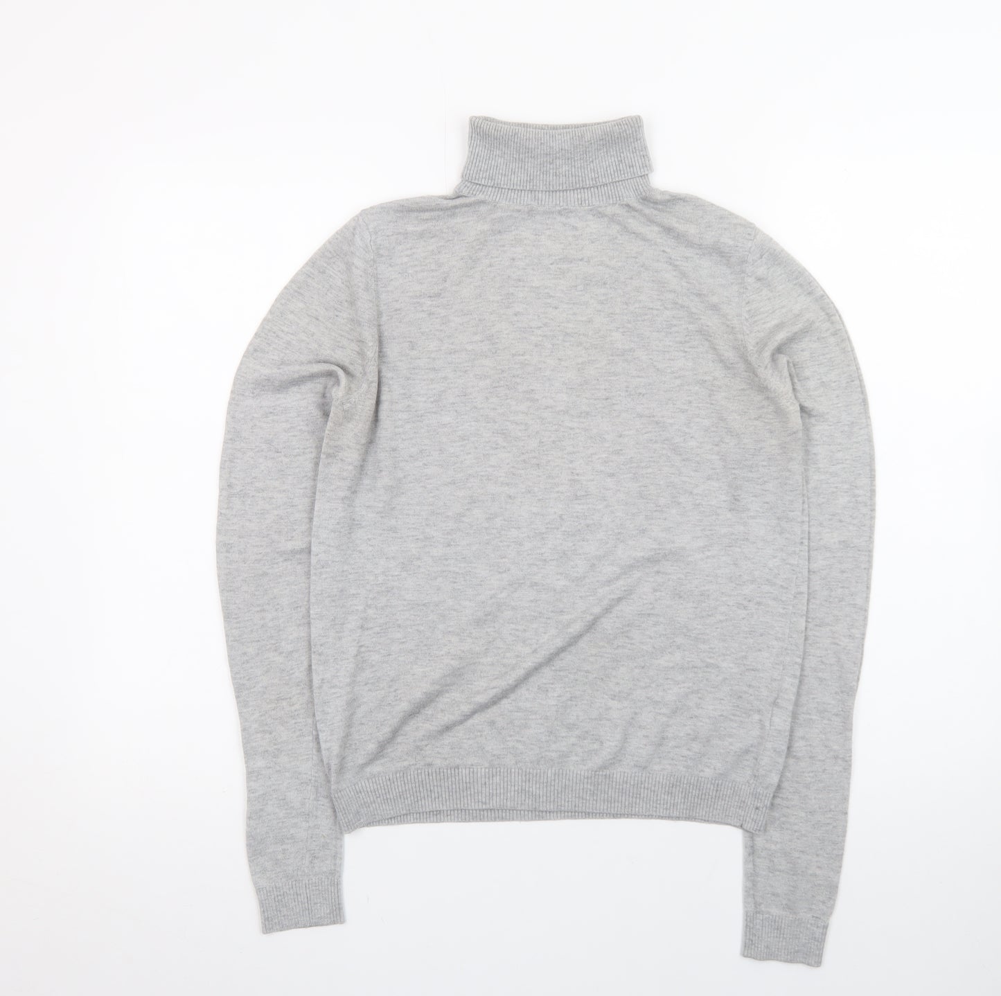 Oliver Bonas Women’s Grey Wool Blend Roll Neck Jumper Size 12