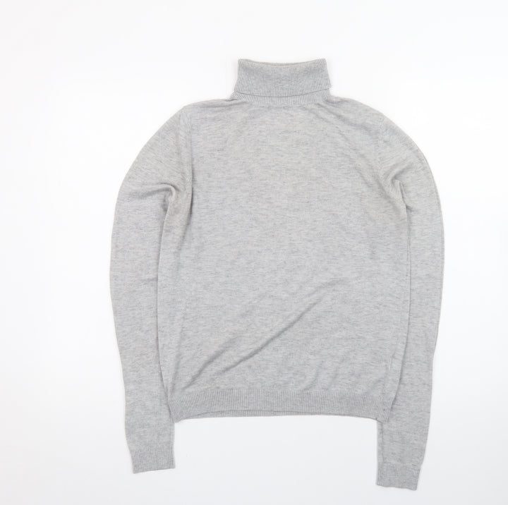 Oliver Bonas Women’s Grey Wool Blend Roll Neck Jumper Size 12
