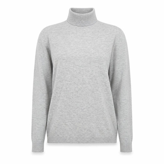 Front view of Oliver Bonas Women’s Grey Wool Blend Roll Neck Jumper, size UK 12