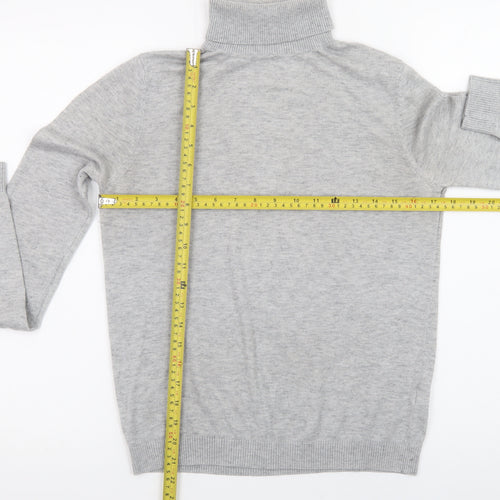 Oliver Bonas Women’s Grey Wool Blend Roll Neck Jumper Size 12