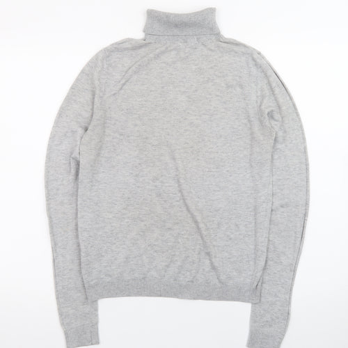 Oliver Bonas Women’s Grey Wool Blend Roll Neck Jumper Size 12