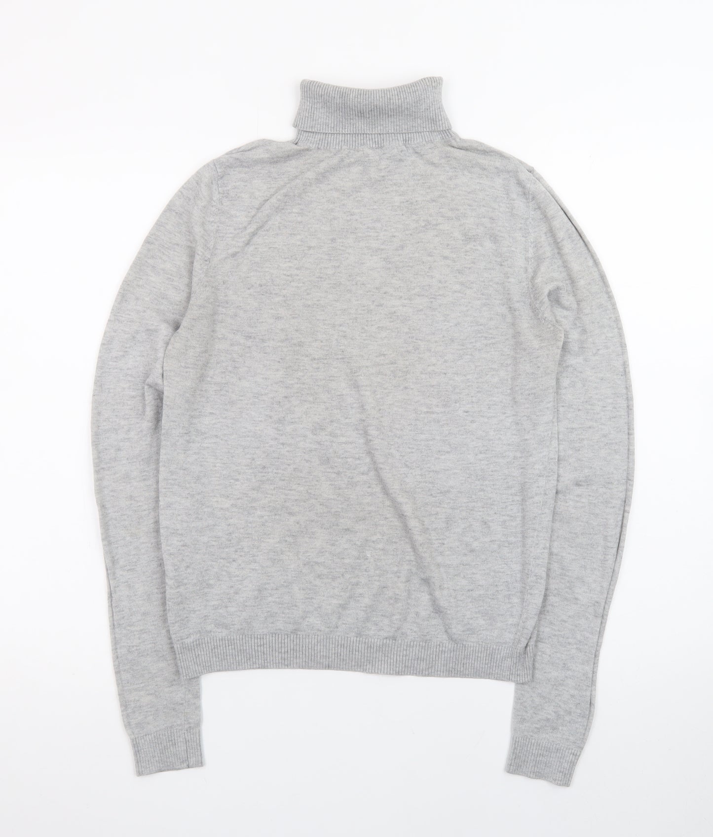 Oliver Bonas Women’s Grey Wool Blend Roll Neck Jumper Size 12