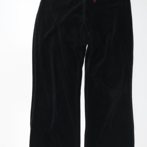 Jasper Conran Women's Black Velvet Drawstring Sweatpants Size 14