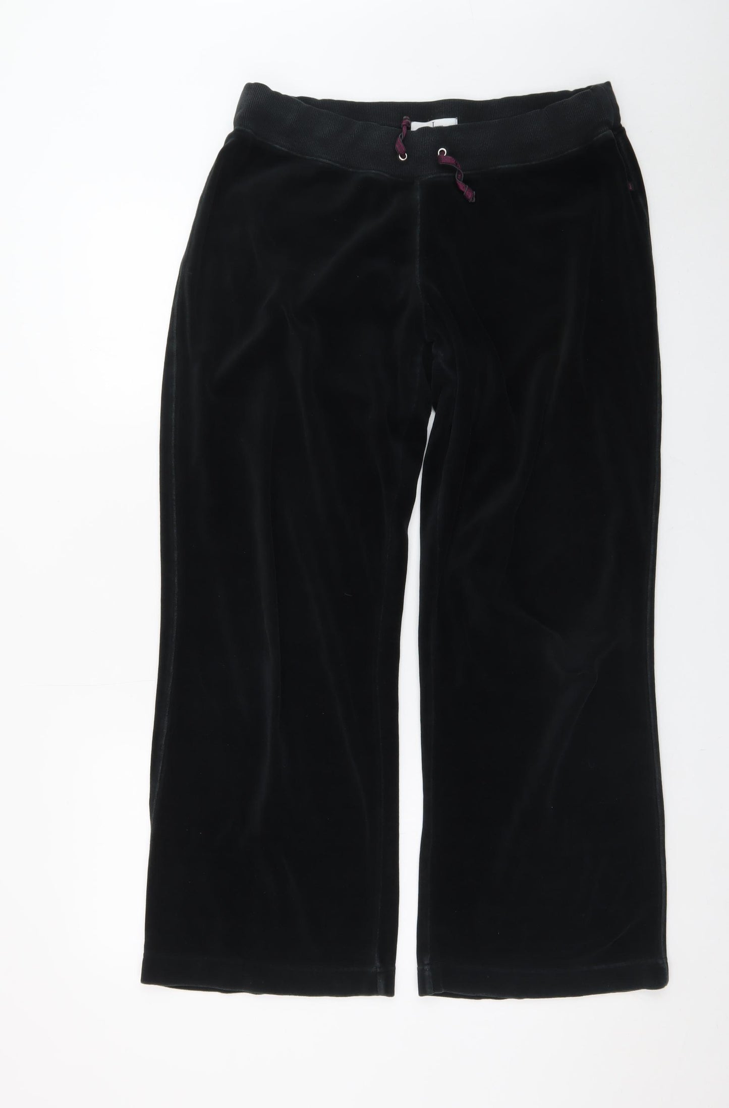 Jasper Conran Women's Black Velvet Drawstring Sweatpants Size 14
