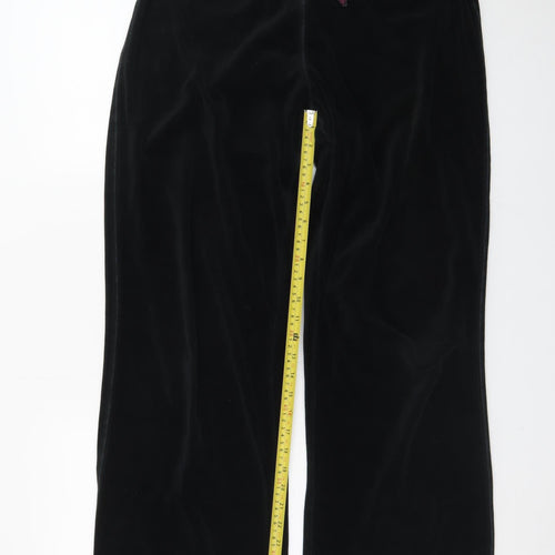 Jasper Conran Women's Black Velvet Drawstring Sweatpants Size 14