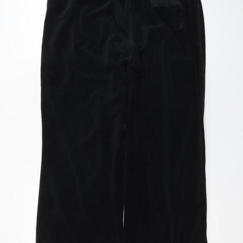 Jasper Conran Women's Black Velvet Drawstring Sweatpants Size 14