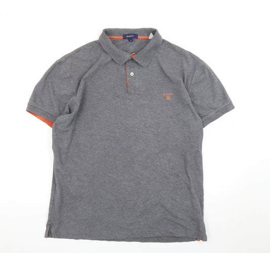 GANT Men's Grey Short Sleeve Polo Shirt Size XL Classic Fit