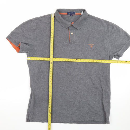 GANT Men's Grey Short Sleeve Polo Shirt Size XL Classic Fit
