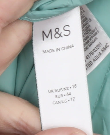 Marks and Spencer Women's Green Size 16 Puffer Jacket