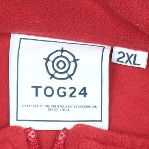 TOG24 Men's Red 2XL Fleece Full Zip Outdoor Jacket